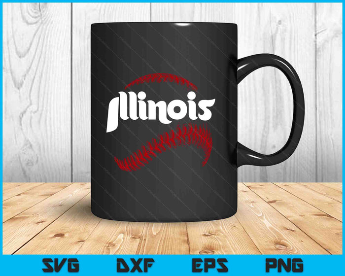 Illinois Baseball Lovers Vintage Baseball Lovers Fans SVG PNG Digital Printable Files
