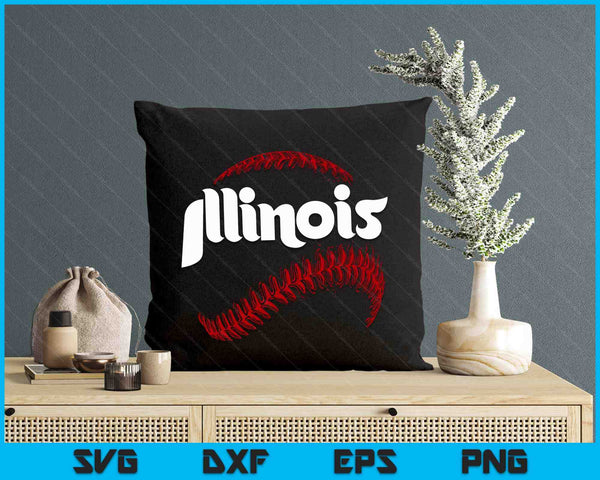 Illinois Baseball Lovers Vintage Baseball Lovers Fans SVG PNG Digital Printable Files