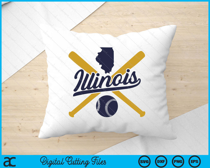 Illinois Baseball Vintage Wisconsin Pride Love City SVG PNG Digital Cutting Files