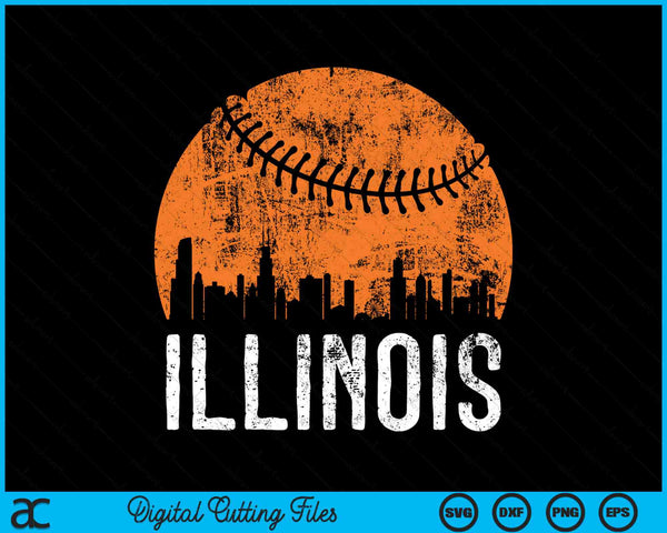 Illinois Skyline Illinois Baseball SVG PNG Printable Cutting Files