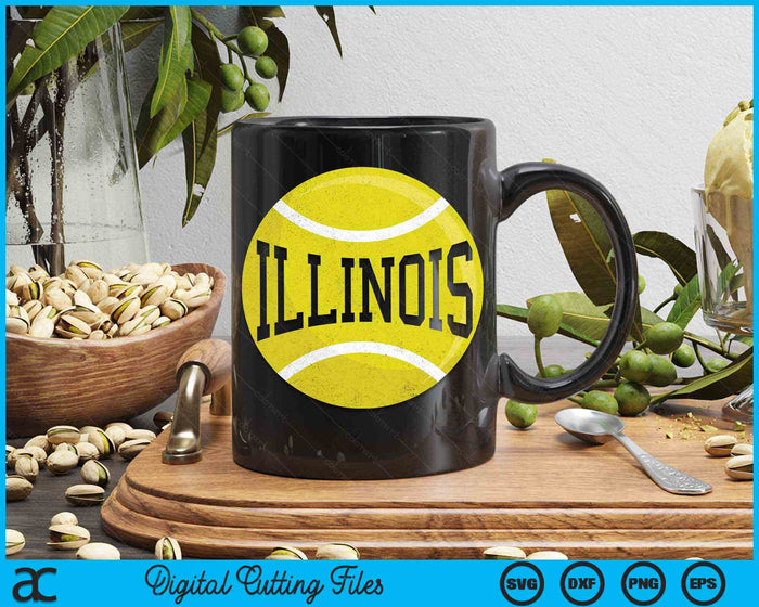 Illinois  Tennis Fan SVG PNG Digital Cutting Files