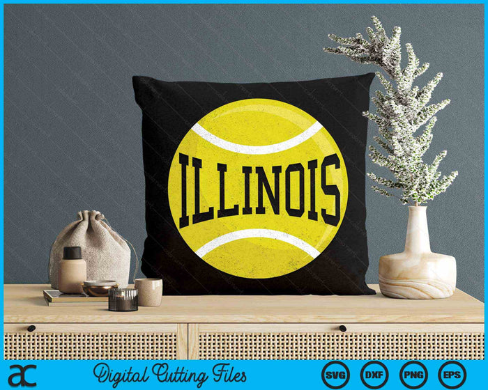 Illinois  Tennis Fan SVG PNG Digital Cutting Files