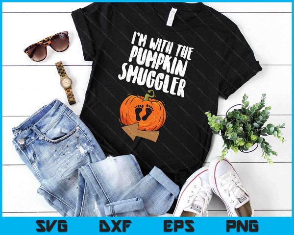 I'm With The Pumpkin Smuggler Halloween Pregnancy SVG PNG Digital Cutting Files