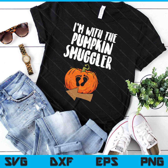 I'm With The Pumpkin Smuggler Halloween Pregnancy SVG PNG Digital Cutting Files