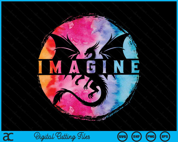 Imagine Fantasy Dragon Retro Tribal SVG PNG Digital Cutting Files