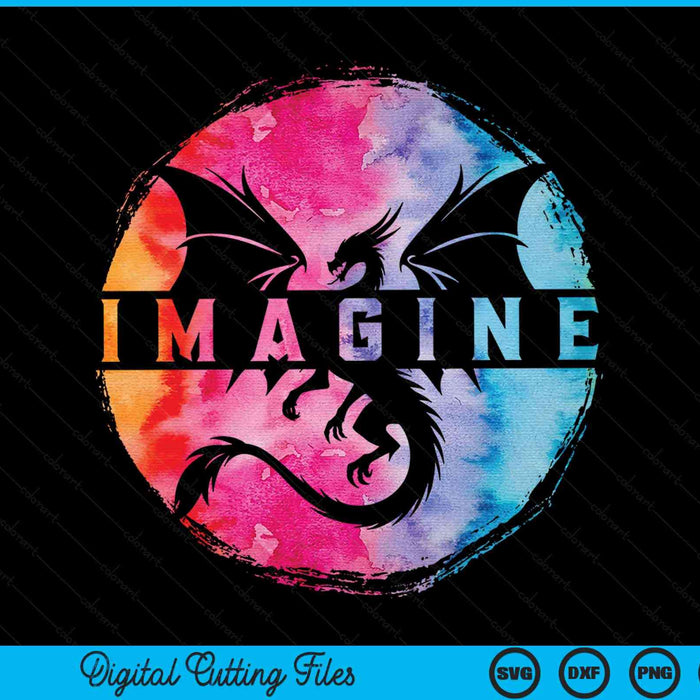Imagine Fantasy Dragon Retro Tribal SVG PNG Digital Cutting Files
