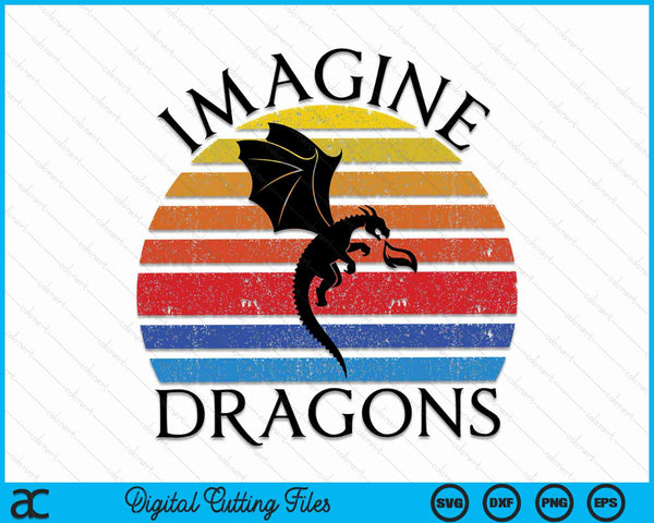 Imagine Magical And Mythical Fantasy Dragons SVG PNG Digital Cutting Files