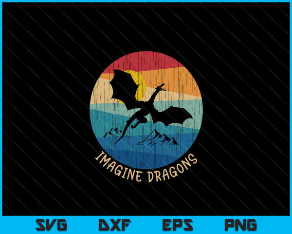 Imagine Magical And Mythical Fantasy Dragons SVG PNG Digital Cutting Files