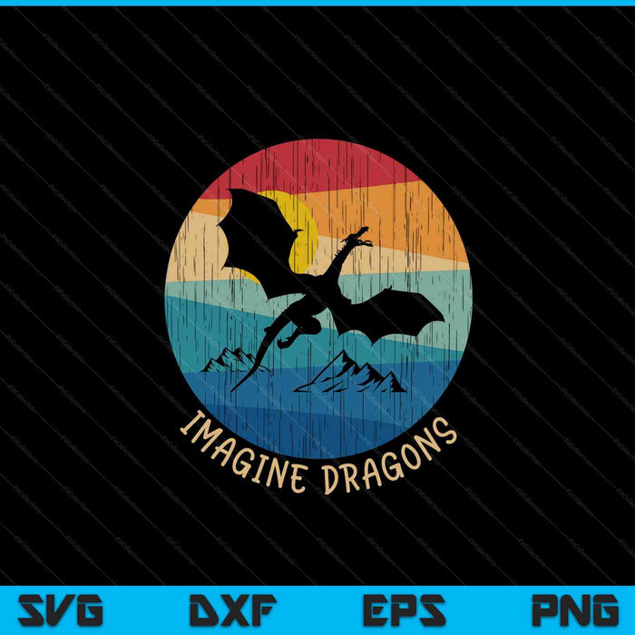 Imagine Magical And Mythical Fantasy Dragons SVG PNG Digital Cutting Files