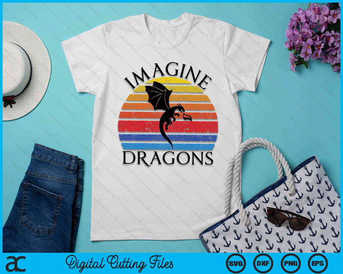 Imagine Magical And Mythical Fantasy Dragons SVG PNG Digital Cutting Files