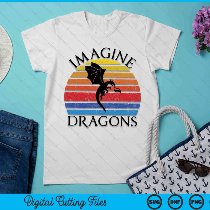 Imagine Magical And Mythical Fantasy Dragons SVG PNG Digital Cutting Files