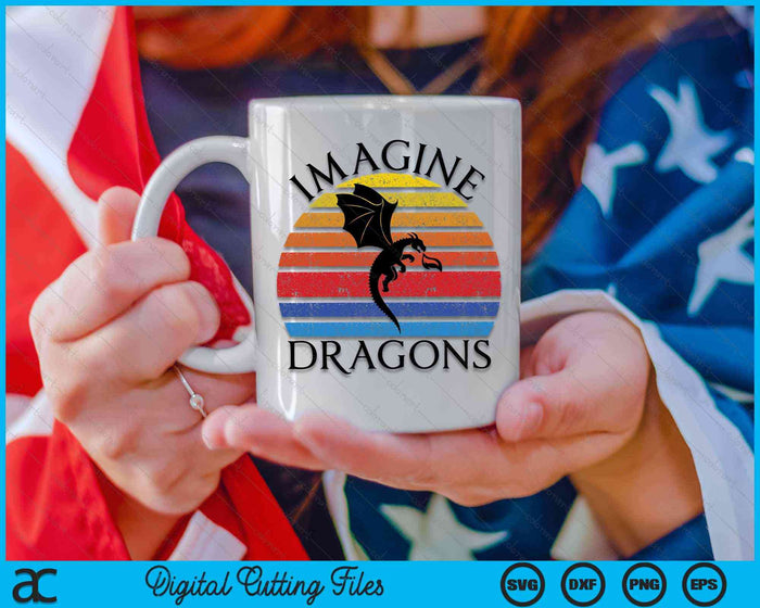 Imagine Magical And Mythical Fantasy Dragons SVG PNG Digital Cutting Files