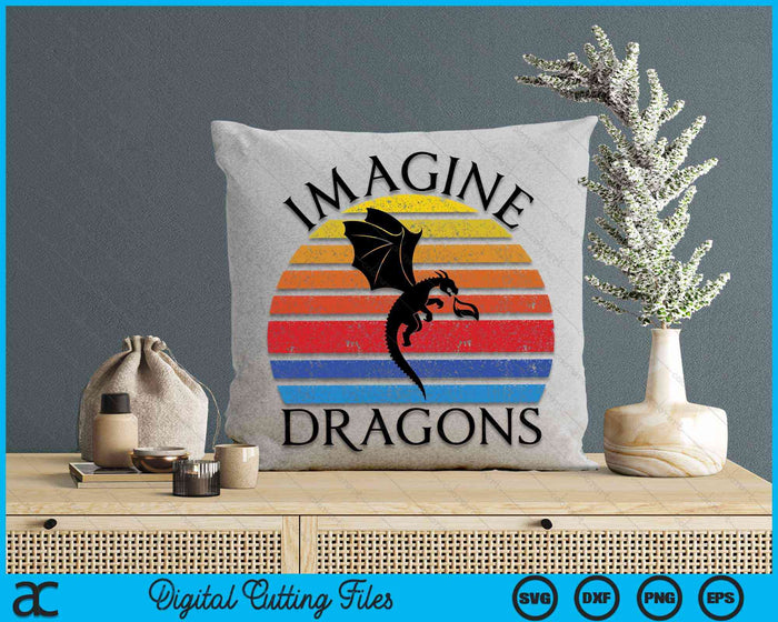 Imagine Magical And Mythical Fantasy Dragons SVG PNG Digital Cutting Files