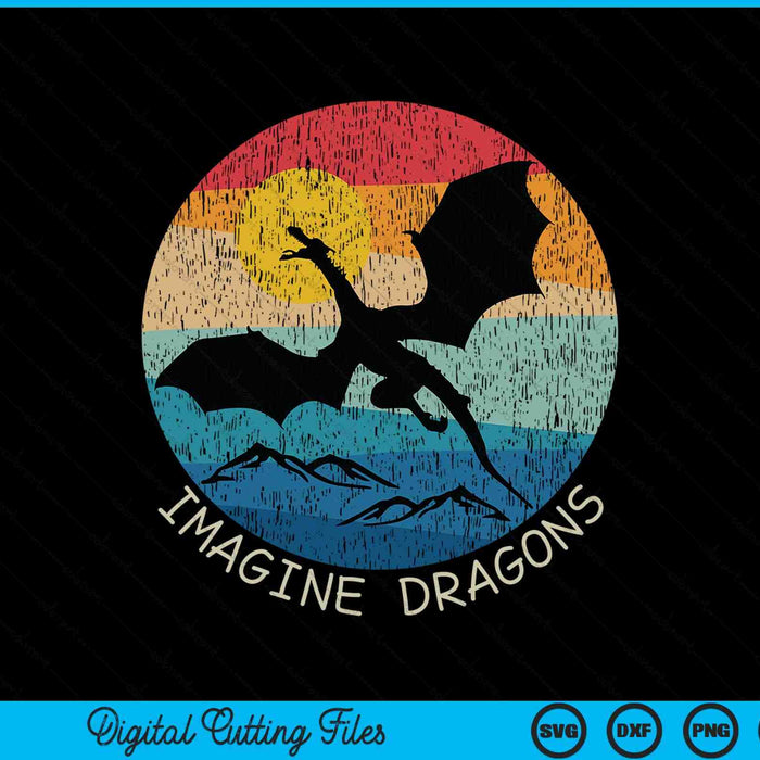 Imagine Magical and Mythical Fantasy Dragons SVG PNG Digital Cutting Files