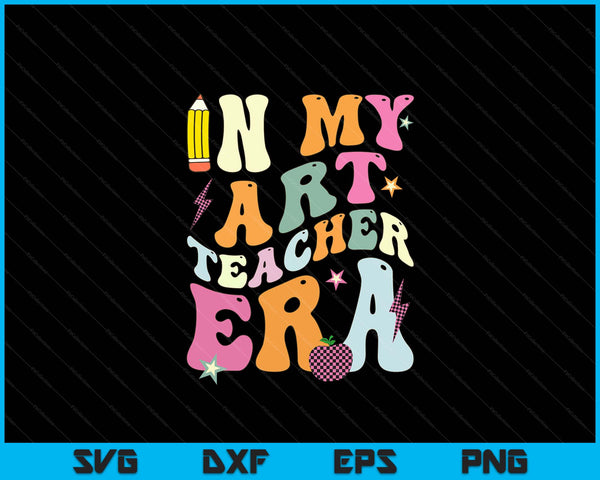 In My Art Teacher Era Retro Groovy Artist Painting Vintage SVG PNG Digital Cutting Files