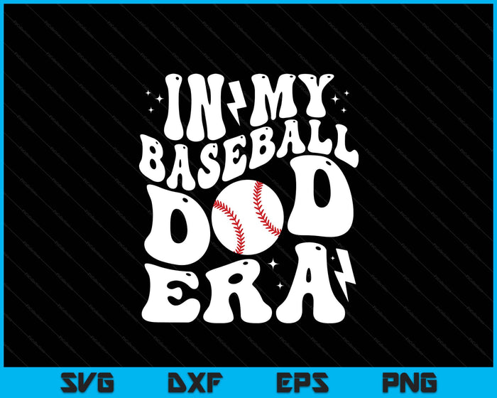 In My Baseball Dad Era Cute Groovy Baseball SVG PNG Digital Printable Files