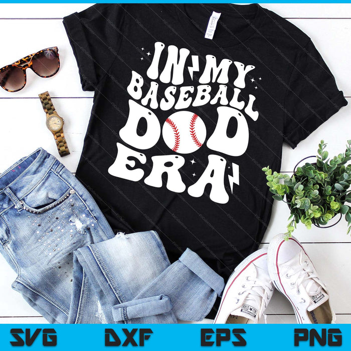 In My Baseball Dad Era Cute Groovy Baseball SVG PNG Digital Printable Files