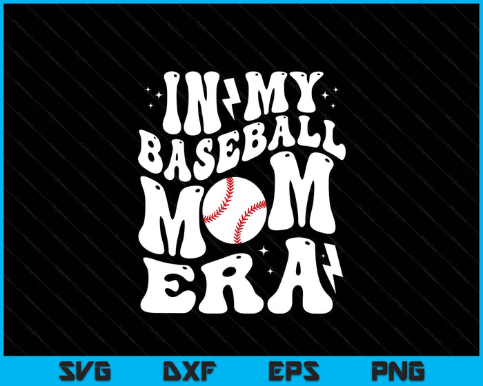 In My Baseball Mom Era Cute Groovy Baseball SVG PNG Digital Printable Files