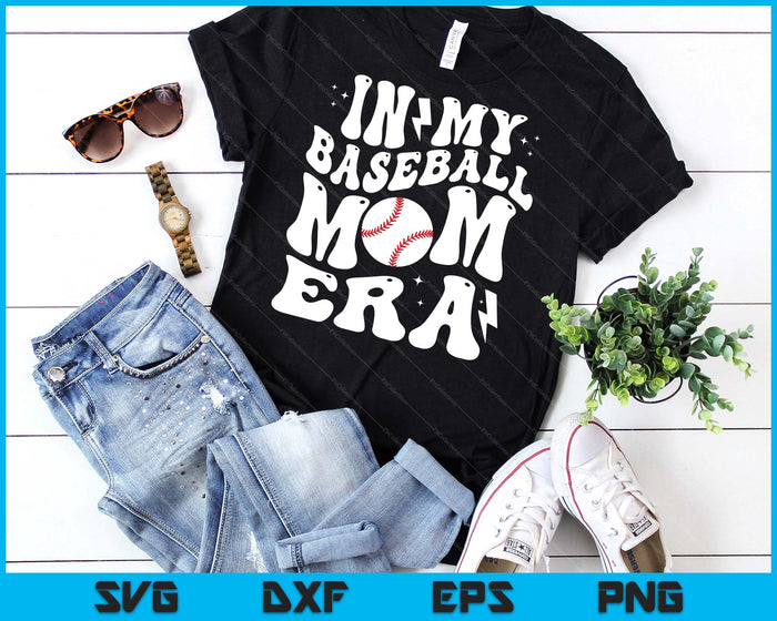 In My Baseball Mom Era Cute Groovy Baseball SVG PNG Digital Printable Files