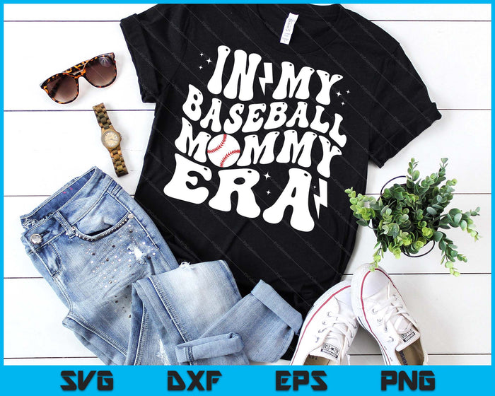 In My Baseball Mommy Era Cute Groovy Baseball SVG PNG Digital Printable Files
