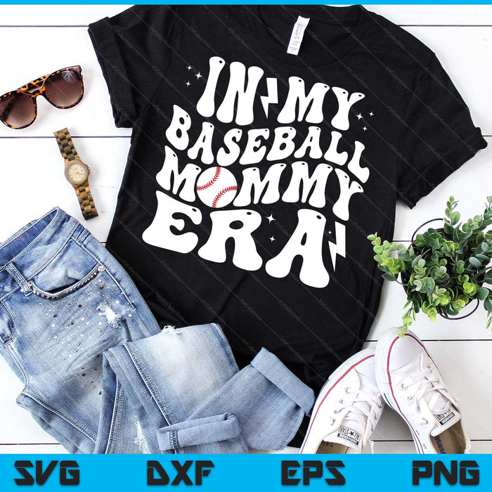 In My Baseball Mommy Era Cute Groovy Baseball SVG PNG Digital Printable Files