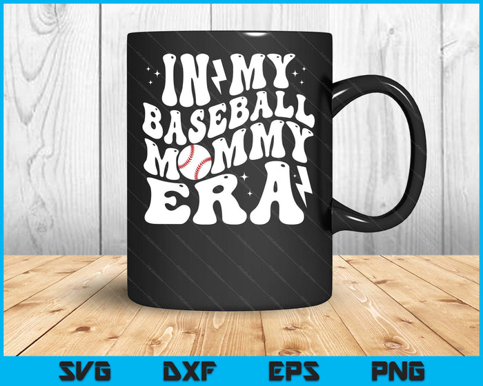 In My Baseball Mommy Era Cute Groovy Baseball SVG PNG Digital Printable Files