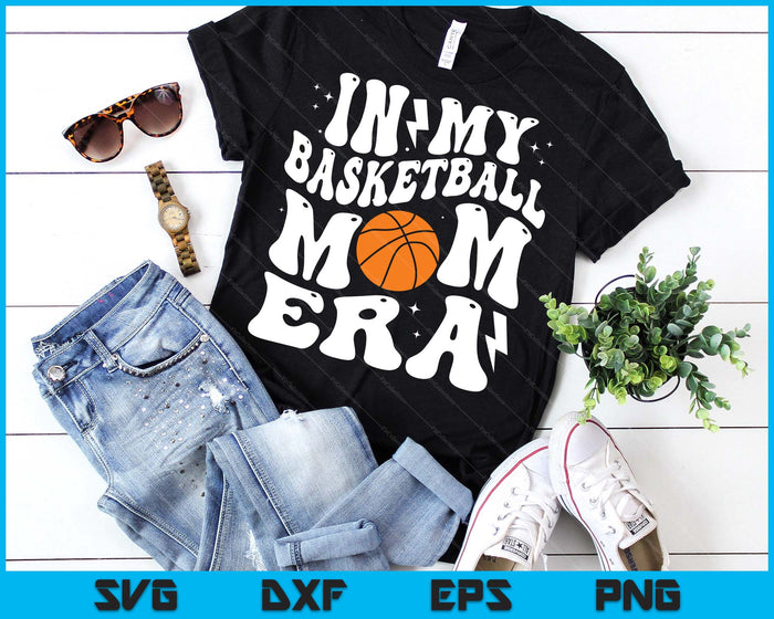 In My Basketball Mom Era Cute Groovy Basketball SVG PNG Digital Printable Files