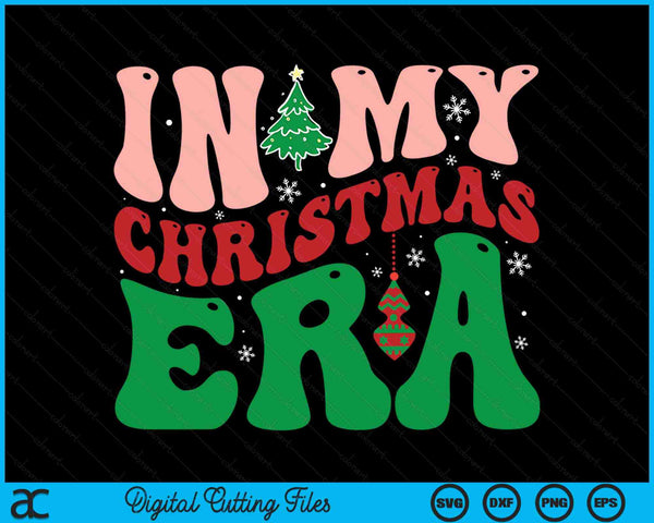 In mijn kersttijdperk schattige groovy kerstvakantie xmas SVG PNG digitale snijbestanden 