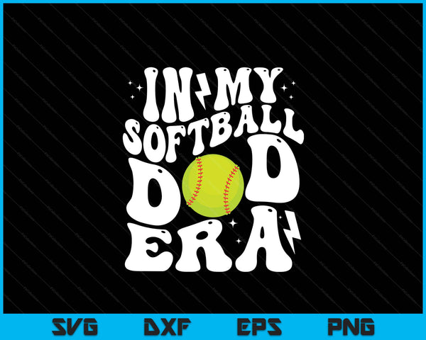 In my softball dad era cute groovy softball SVG cut file