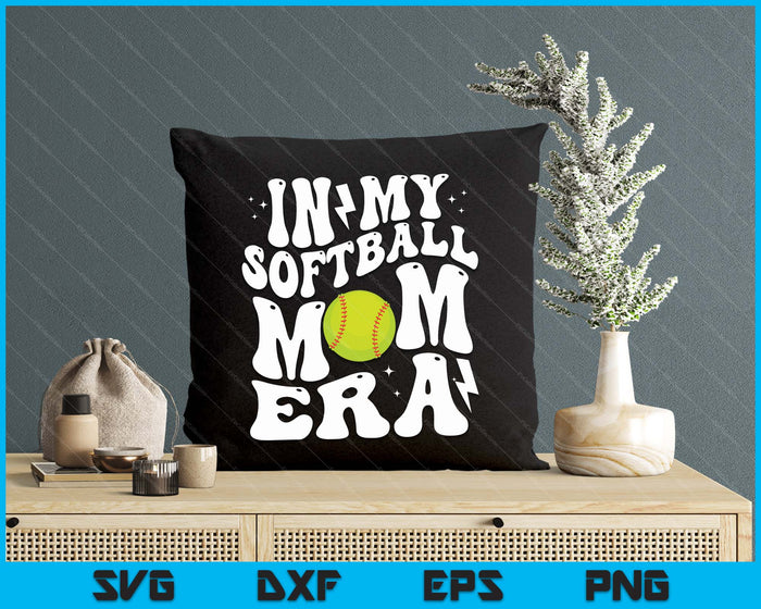In My Softball Mom Era Cute Groovy Softball SVG PNG Digital Printable Files