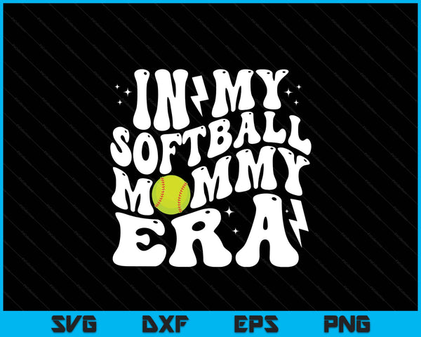 In my softball mommy era cute groovy softball SVG cut file