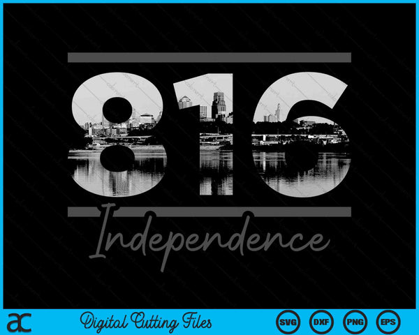 Independence 816 Area Code Skyline Missouri Vintage SVG PNG Digital Cutting Files