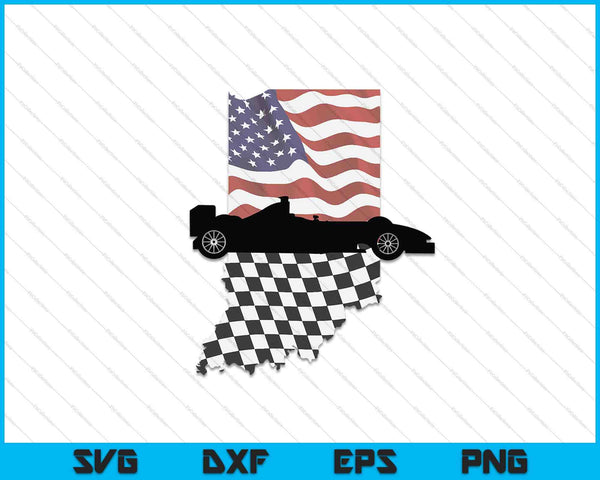 Indiana American Flag to Checkered Flag SVG PNG Cutting Printable Files