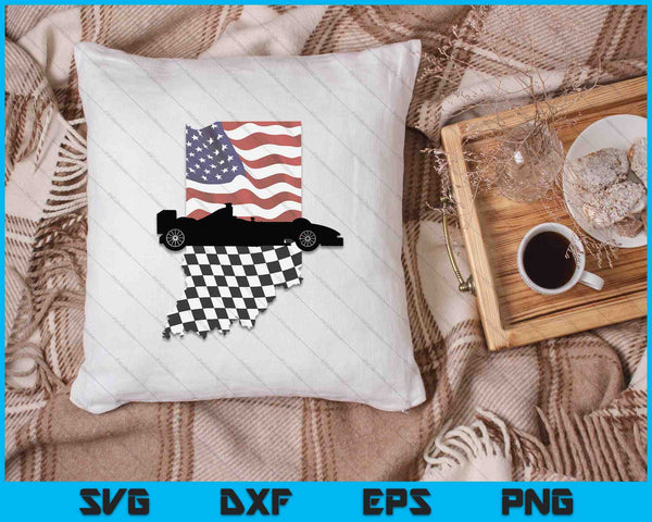 Indiana American Flag to Checkered Flag SVG PNG Cutting Printable Files