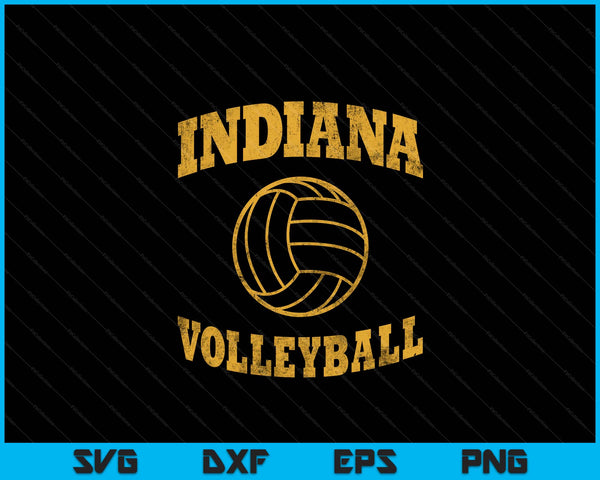 Indiana Volleyball Classic Vintage Distressed SVG PNG Digital Cutting Files