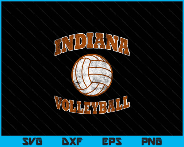 Indiana Volleyball Vintage Distressed SVG PNG Digital Cutting Files