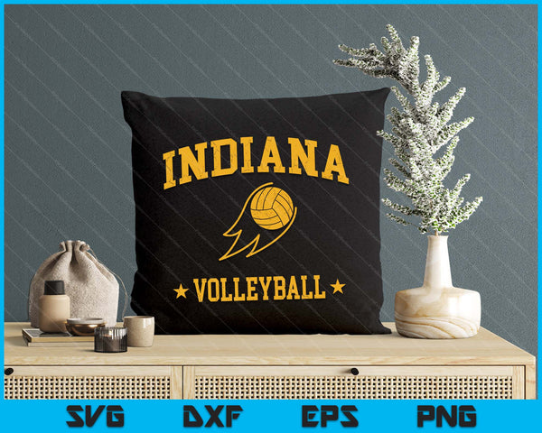 Indiana Volleyball Vintage Gameday Retro Volleyball Lover SVG PNG Digital Printable Files