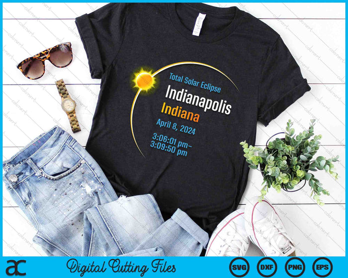 Indianapolis Indiana IN Total Solar Eclipse 2024 SVG PNG digitale afdrukbare bestanden