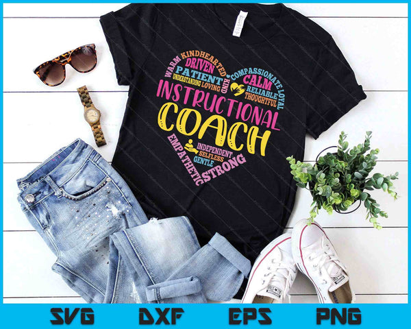Instructional Coach Rainbow Heart Instructional Coach SVG PNG Digital Printable Files