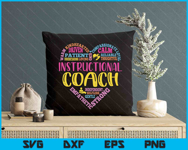 Instructional Coach Rainbow Heart Instructional Coach SVG PNG Digital Printable Files
