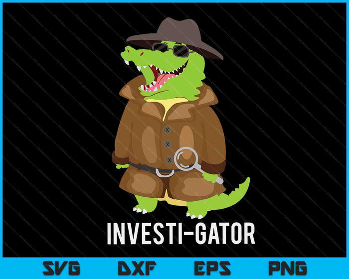 Investigator - Alligator Crime Private Detective Espionage SVG PNG Digital Cutting Files