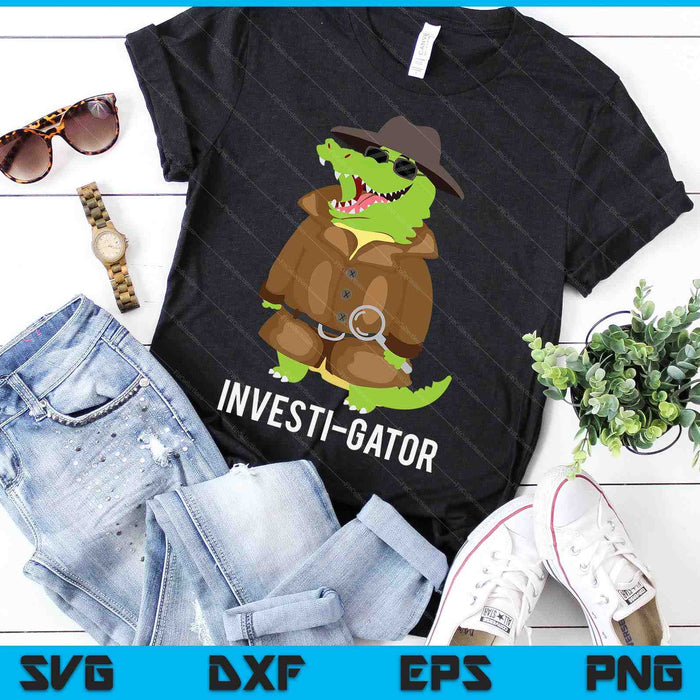 Investigator - Alligator Crime Private Detective Espionage SVG PNG Digital Cutting Files