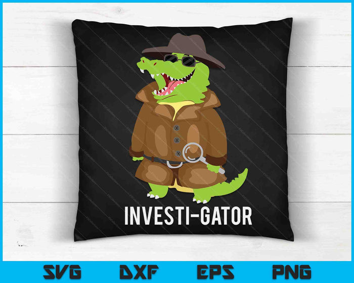 Investigator - Alligator Crime Private Detective Espionage SVG PNG Digital Cutting Files