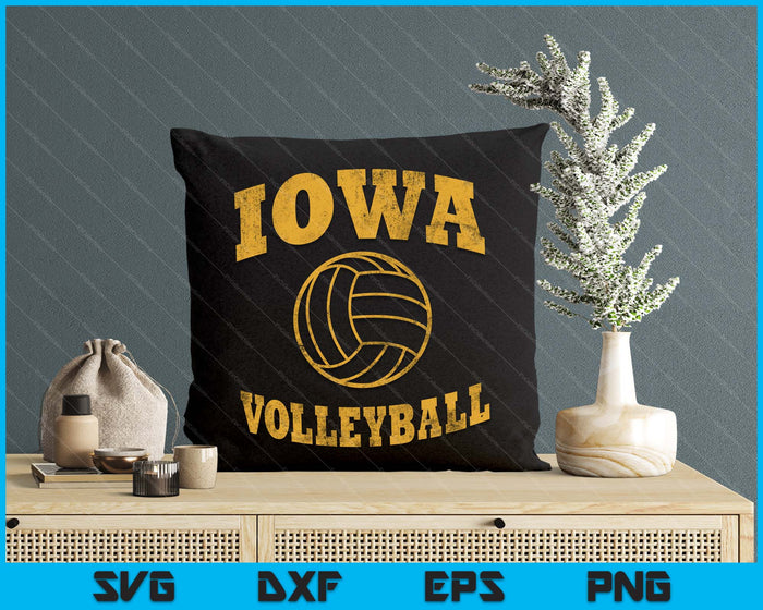 Iowa Volleyball Classic Vintage Distressed SVG PNG Digital Cutting Files