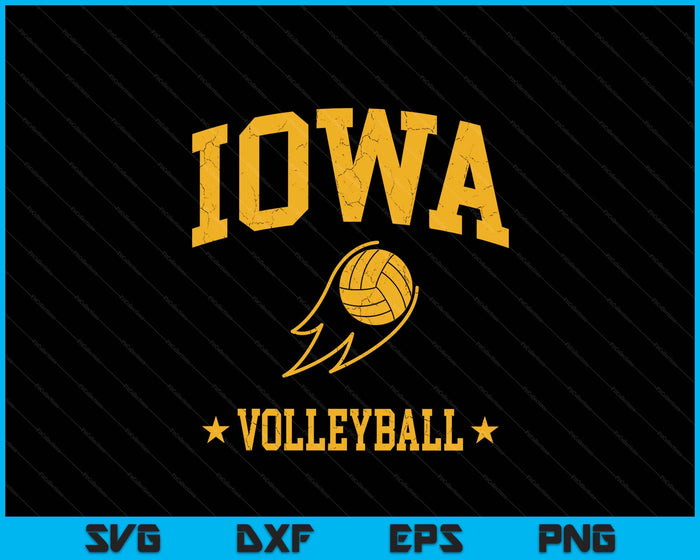 Iowa Volleyball Vintage Gameday Retro Volleyball Lover SVG PNG Digital Printable Files