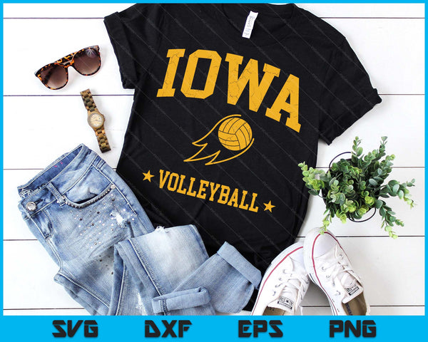 Iowa Volleyball Vintage Gameday Retro Volleyball Lover SVG PNG Digital Printable Files