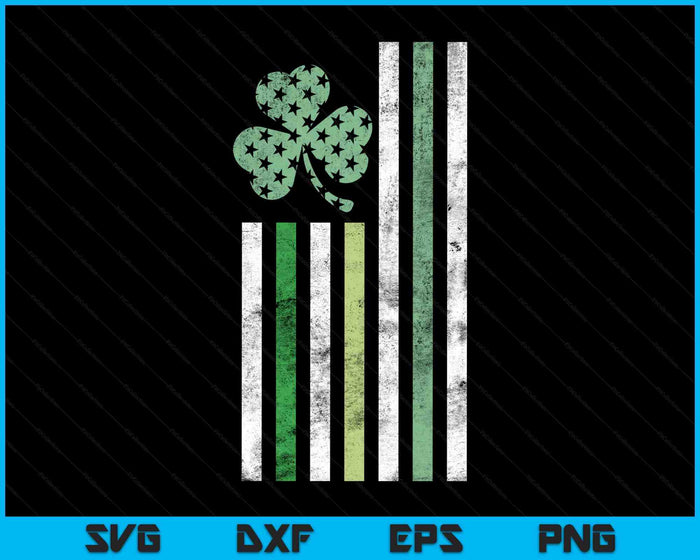 Irish American Flag St Patrick's Day Distressed Shamrock SVG PNG Digital Printable Files