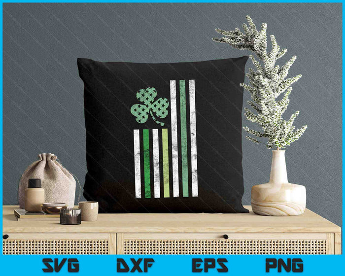 Irish American Flag St Patrick's Day Distressed Shamrock SVG PNG Digital Printable Files