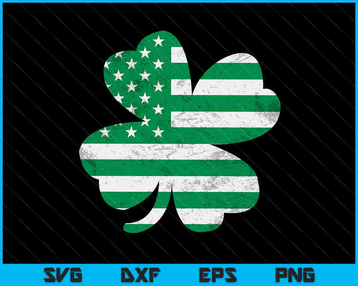 Irish American Flag Vintage Shamrock St Patricks Day SVG PNG Digital Printable Files