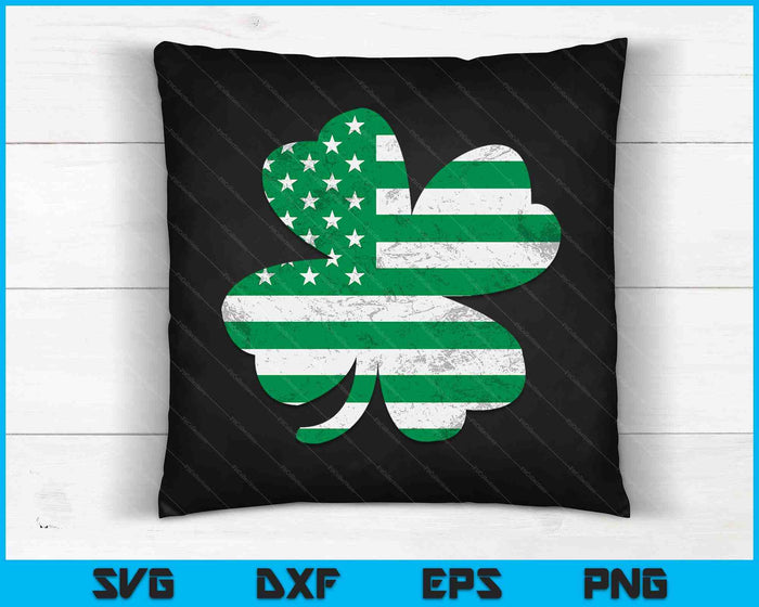 Ierse Amerikaanse vlag Vintage Shamrock St Patricks Day SVG PNG digitale afdrukbare bestanden